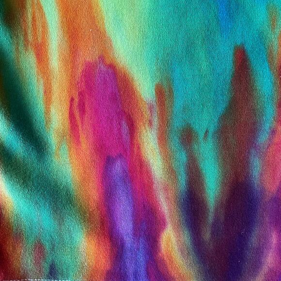 Ice Dyed Bodycon Dress - Long-sleeve Night Out - Hippie Boho Women's XLarge - Picture 8 of 11